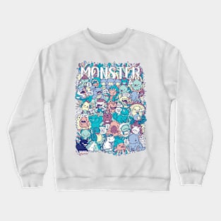 Doodle style monster characters Crewneck Sweatshirt